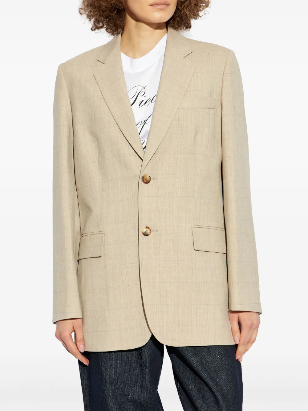 Vestes Blazer à carreaux Moschino Beige Femme