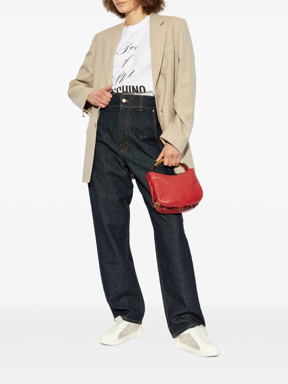 Vestes Blazer à carreaux Moschino Beige Femme