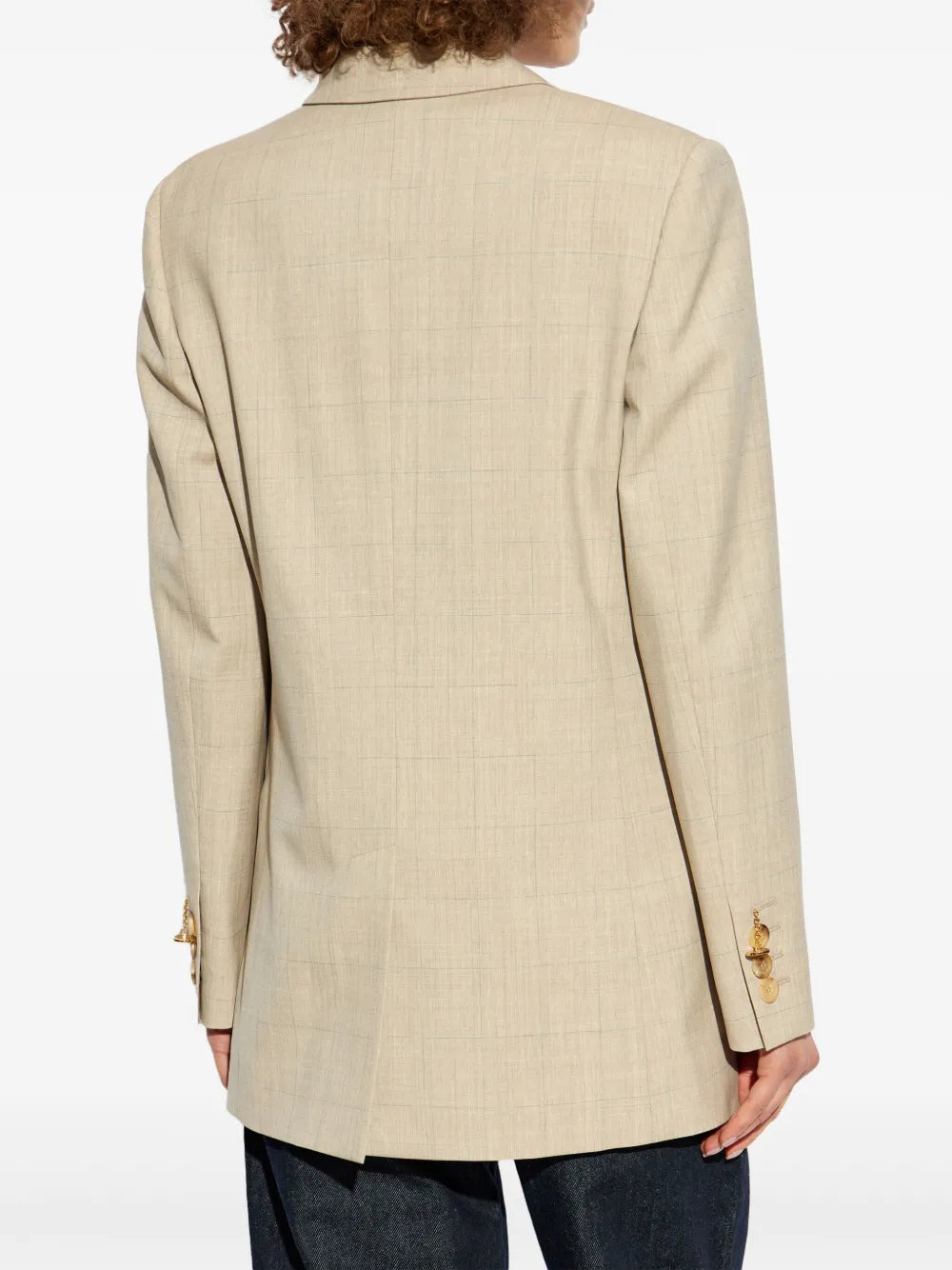 Vestes Blazer à carreaux Moschino Beige Femme