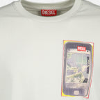 Imagen de la camiseta gris T-Adjust de Diesel para hombres - Temporada Primavera-Verano 2026 - Vista Detallada_2