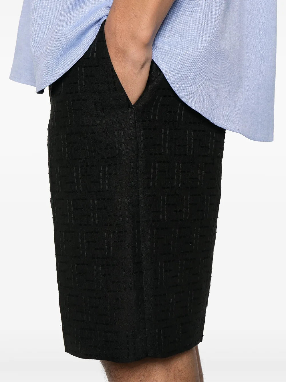 Shorts FF Linen Shorts Fendi Black Men