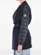 Vestes Cape en laine matelassée Moncler Bleu foncé Femme