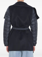 Vestes Cape en laine matelassée Moncler Bleu foncé Femme