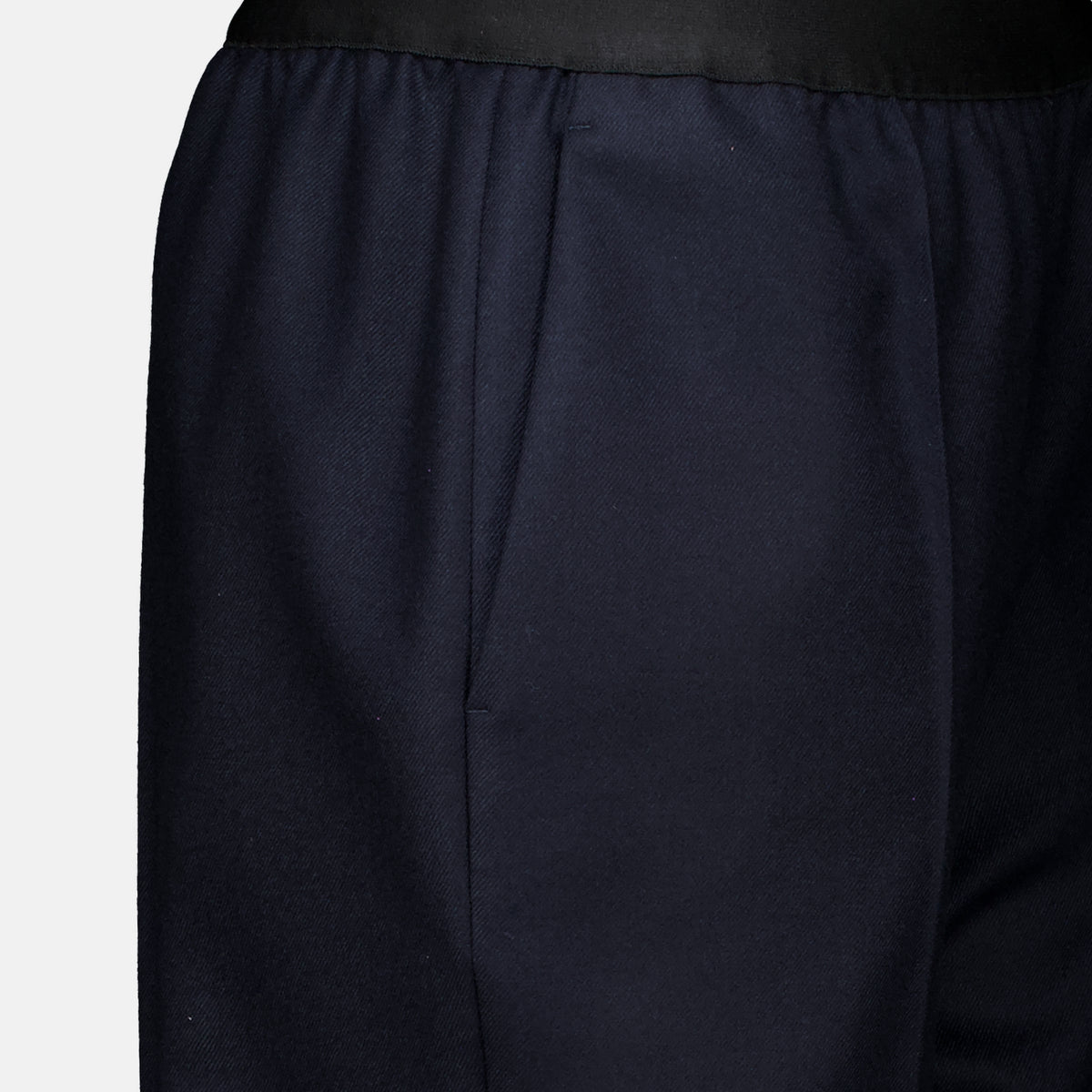 Pantalons 스트레이트 네이비 울 바지 Mm6 Bleu foncé Femme