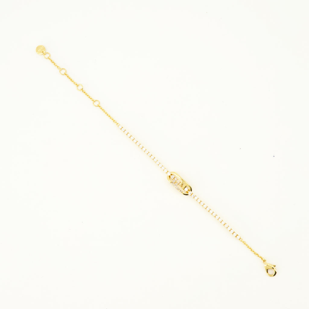 Bijoux Fendi O'Clock Goldarmband mit Kristallen Fendi Doré Femme