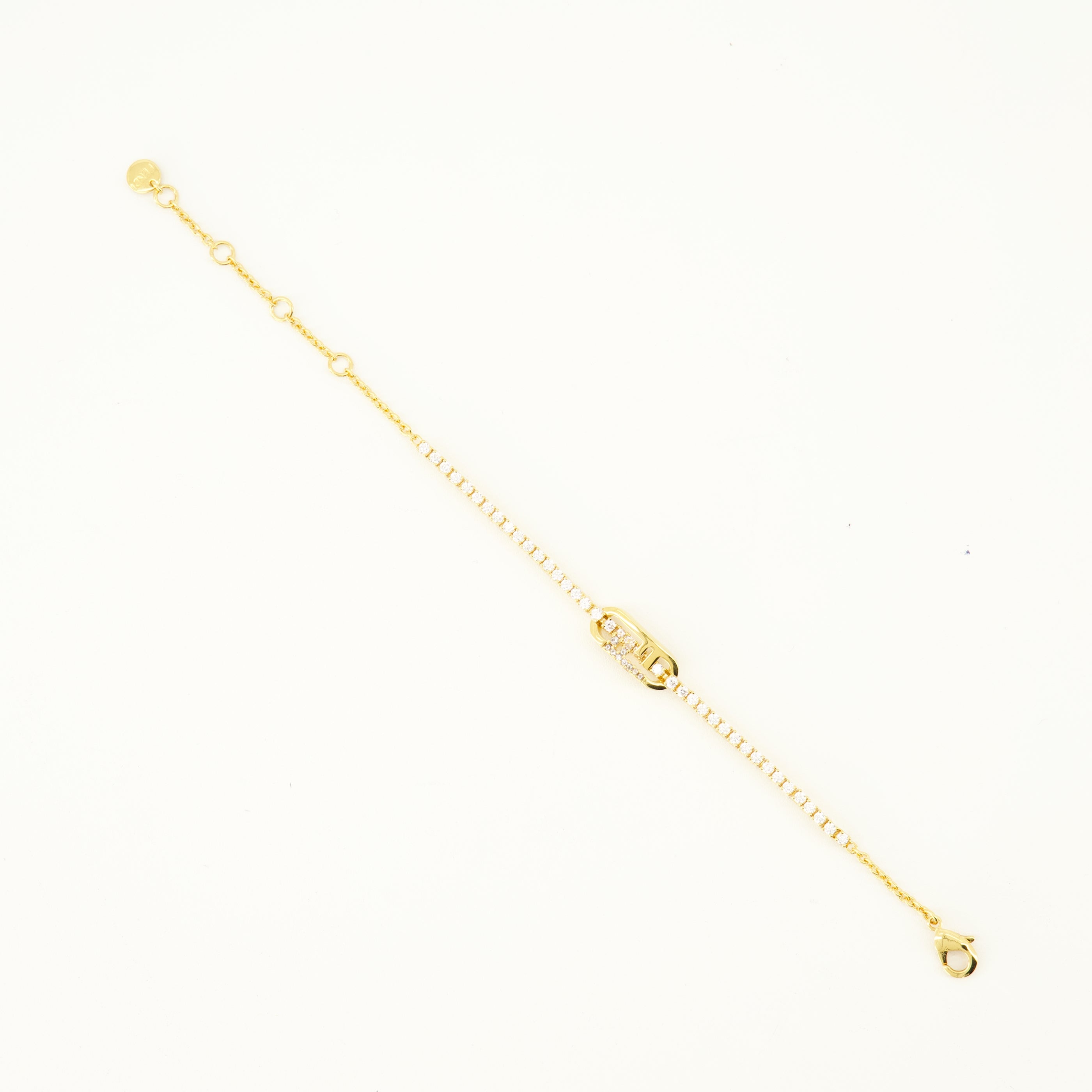 Bijoux Bracelet Fendi O'Clock doré avec cristaux Fendi Doré Femme