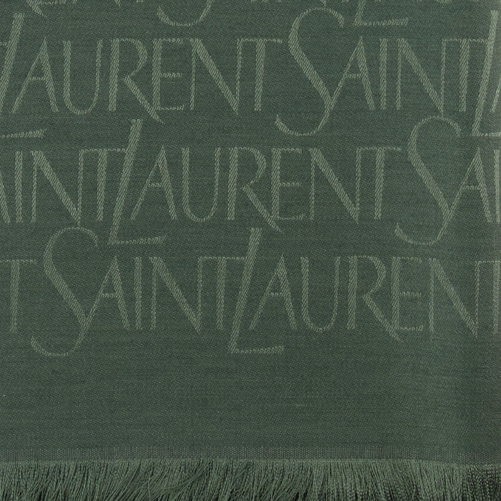 Écharpes, foulards et gants Grüner Bedruckter Schal aus Wolle und Seide Saint Laurent Vert Homme