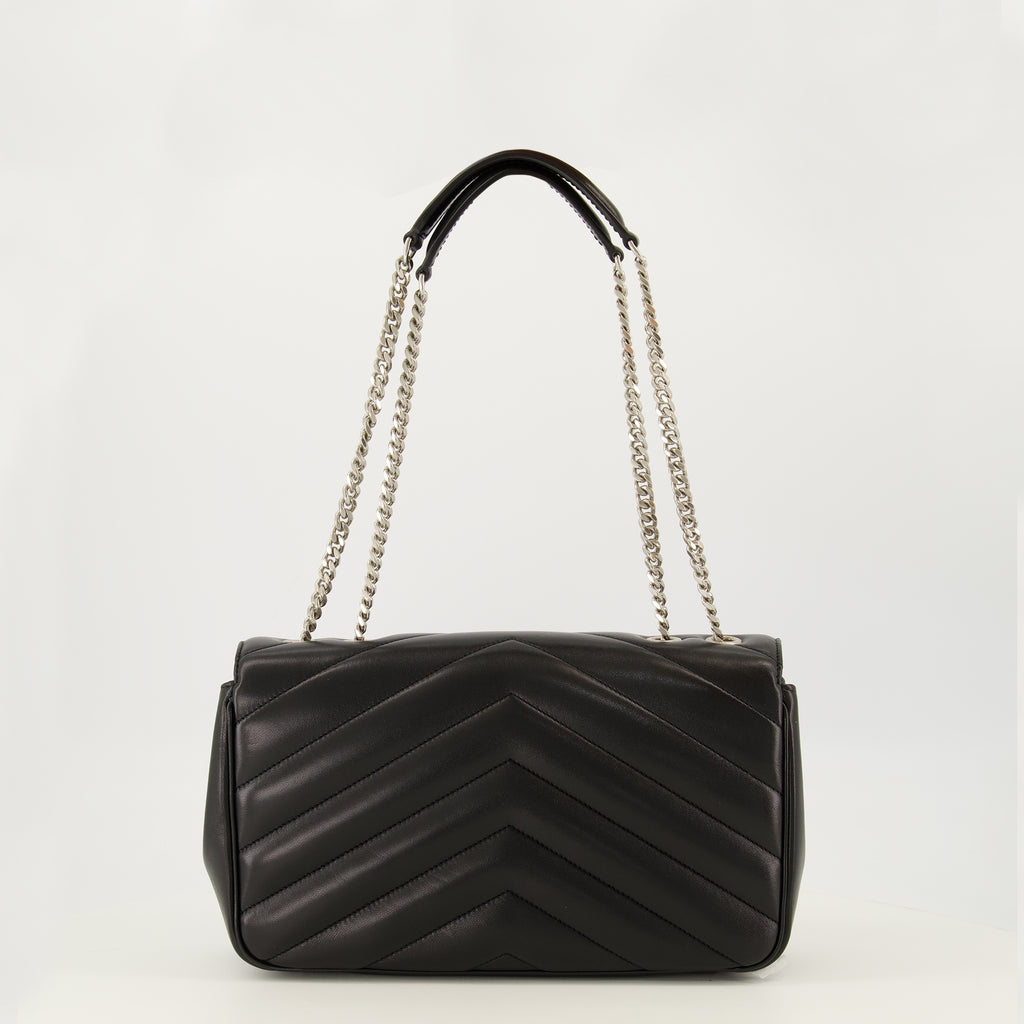 Sacs à main et épaule 루루 미디엄 블랙 레더 백 Saint Laurent Noir Femme