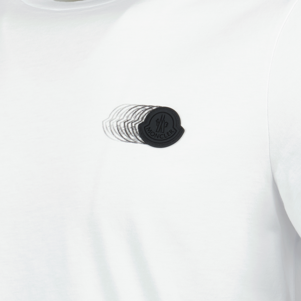T-shirt T-shirt con stampa del logo sfumato Moncler Bianco Homme