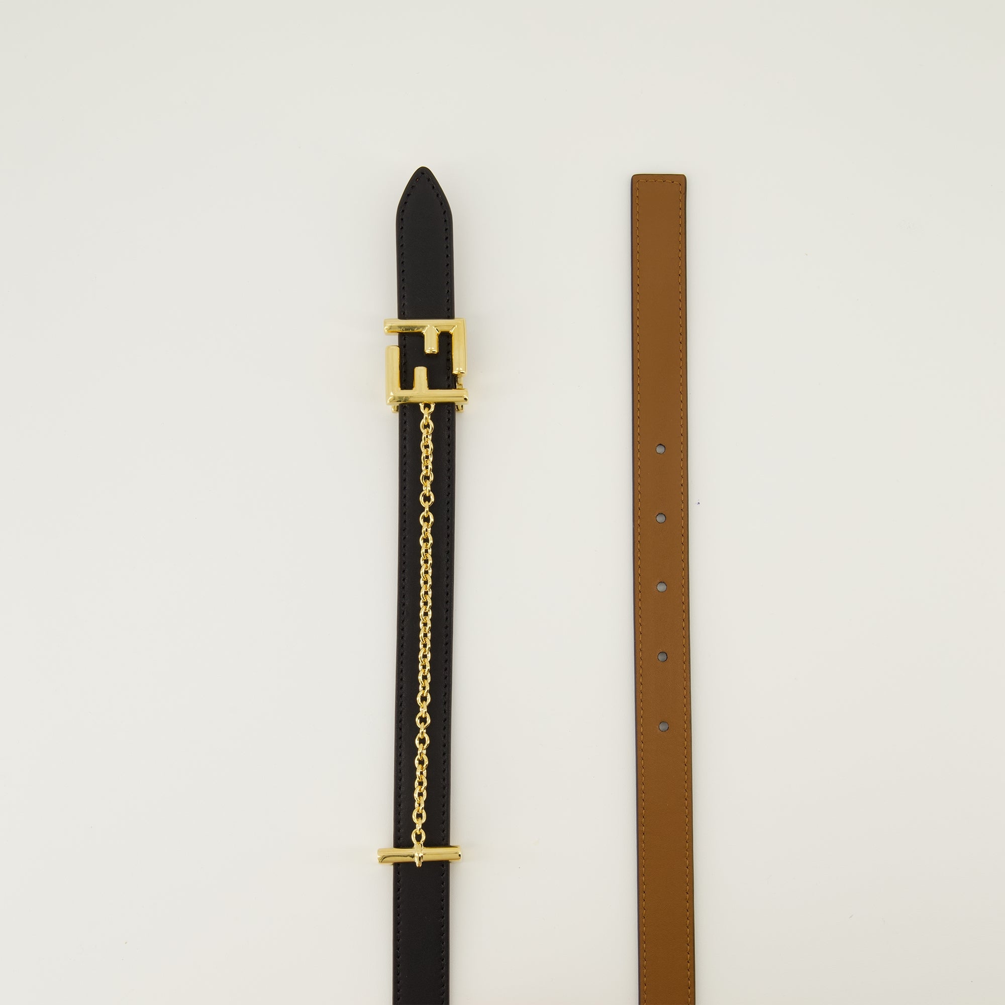 여성을 위한 펜디 FF 리버시블 블랙 브라운 벨트의 이미지 - 2026 봄 여름 시즌 - 상세 보기_5