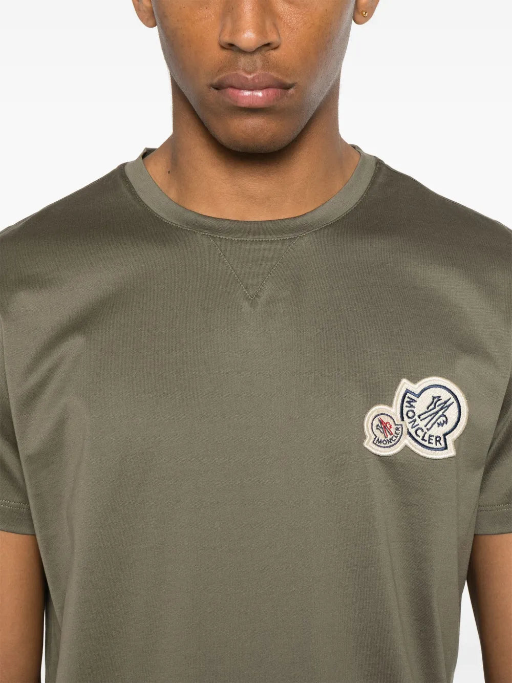 T-shirts Double Logo T-Shirt Moncler Khaki Homme