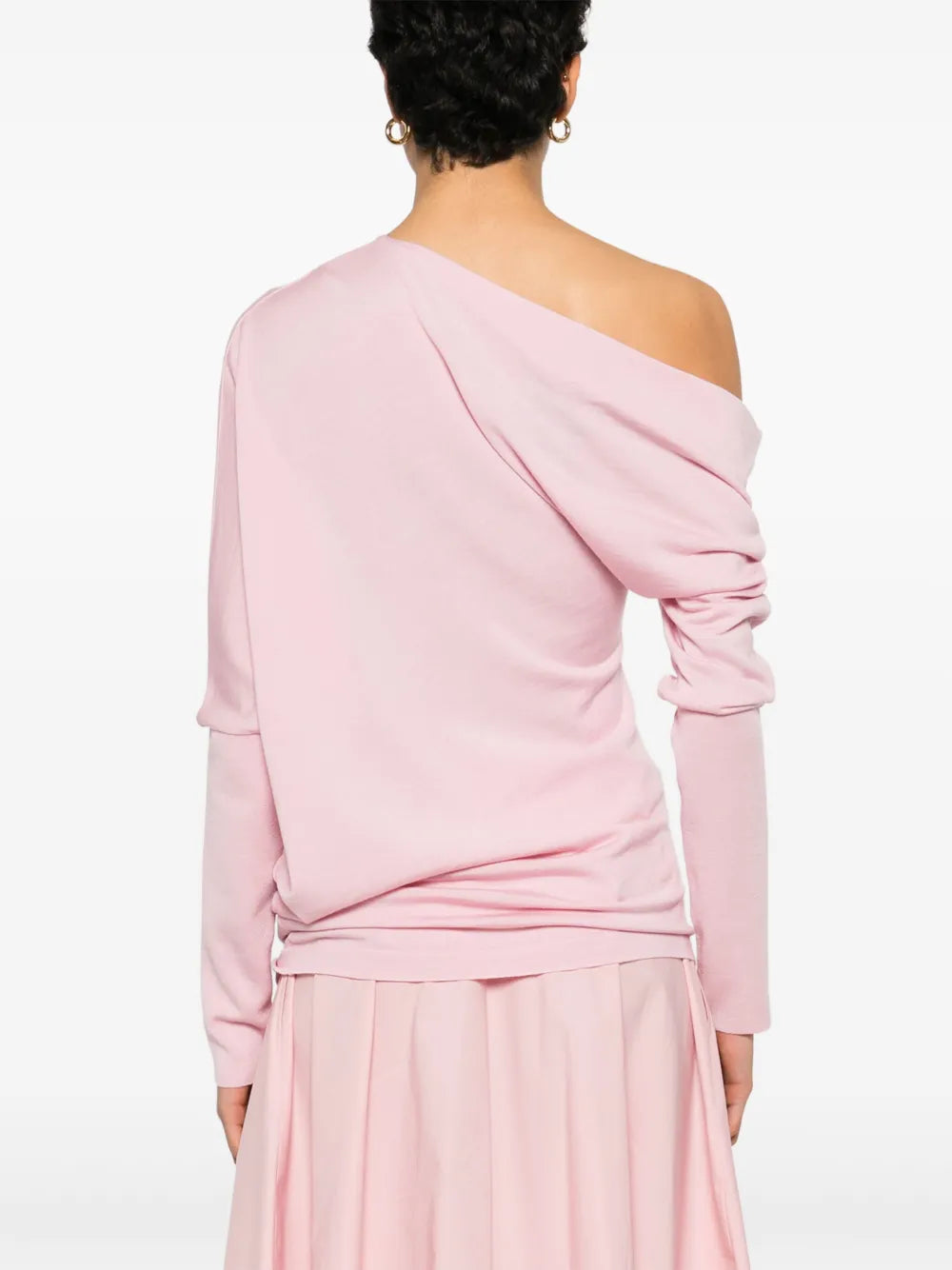 Maille Pull en laine à col drapé Moschino Rose Femme