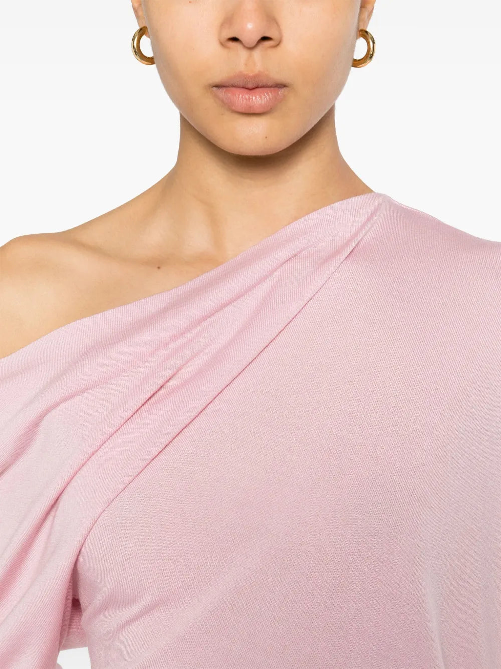 Maille Pull en laine à col drapé Moschino Rose Femme