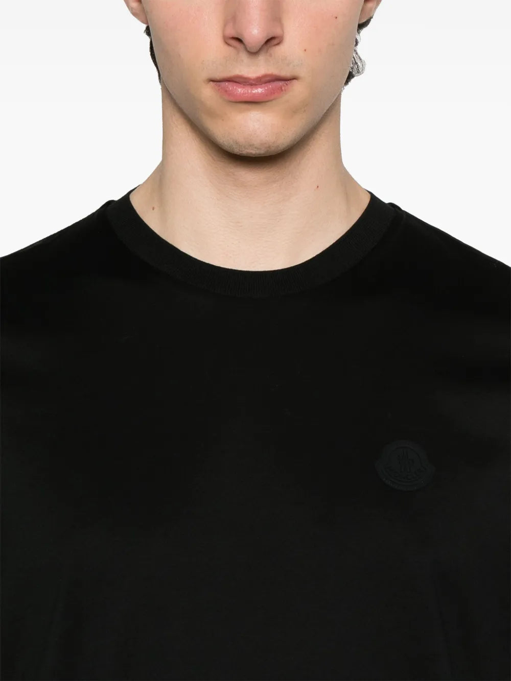 T-shirt T-shirt con Logo Verticale Moncler Nero Homme