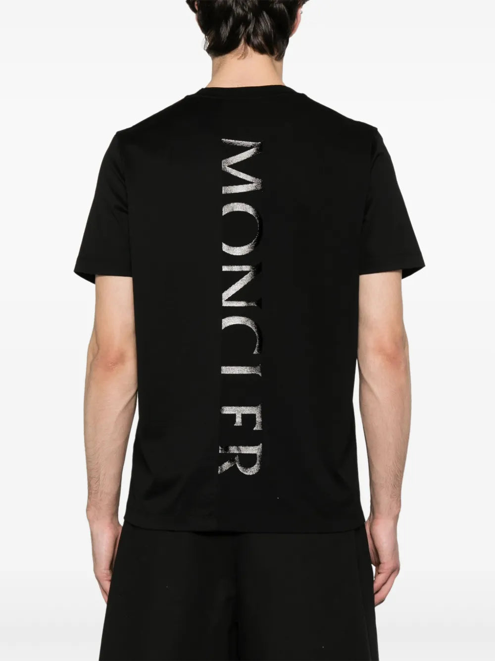 T-shirt T-shirt con Logo Verticale Moncler Nero Homme
