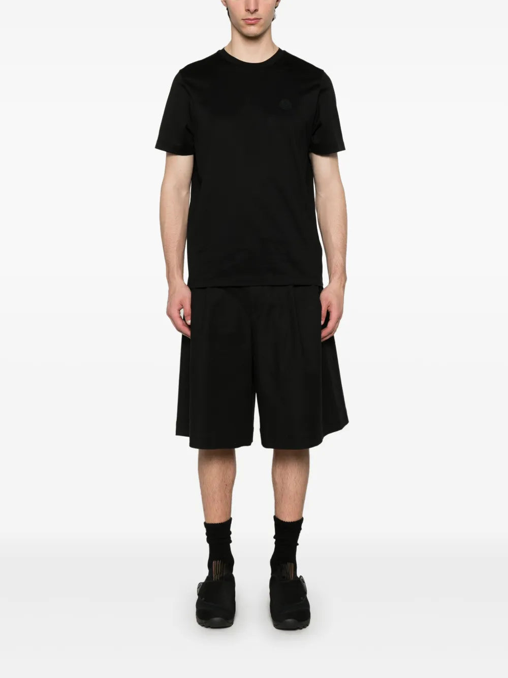 T-shirt T-shirt con Logo Verticale Moncler Nero Homme