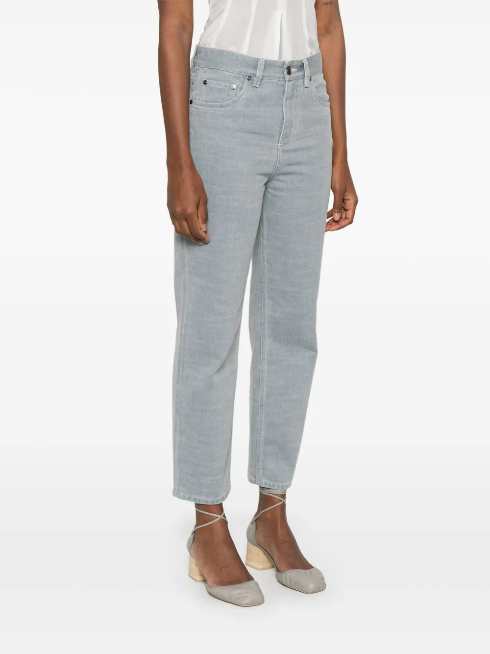 Pantaloni Pantaloni in Denim Fendi Grigio Femme
