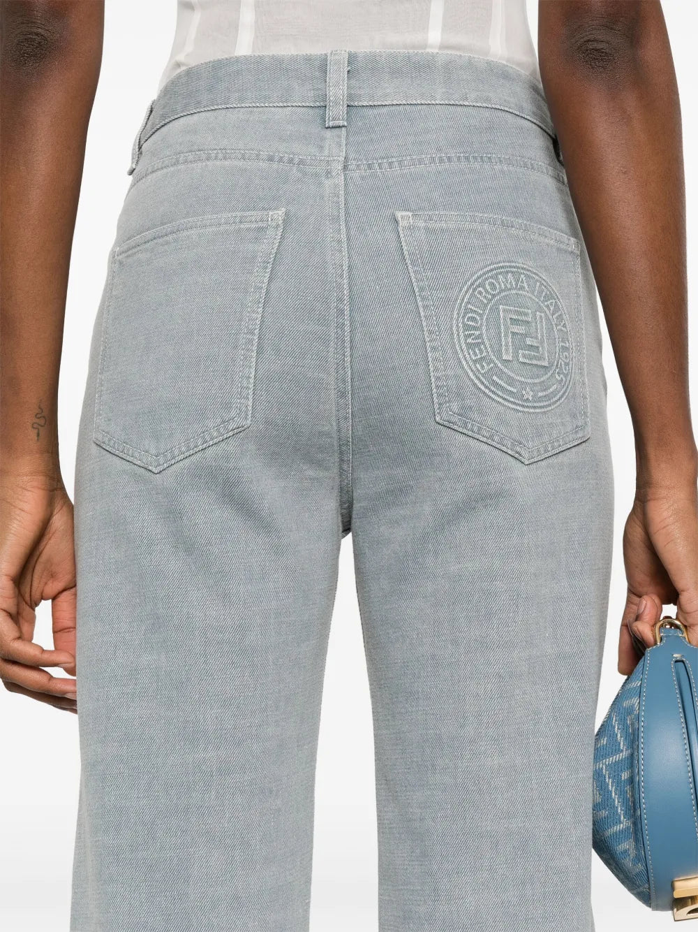 Pantaloni Pantaloni in Denim Fendi Grigio Femme