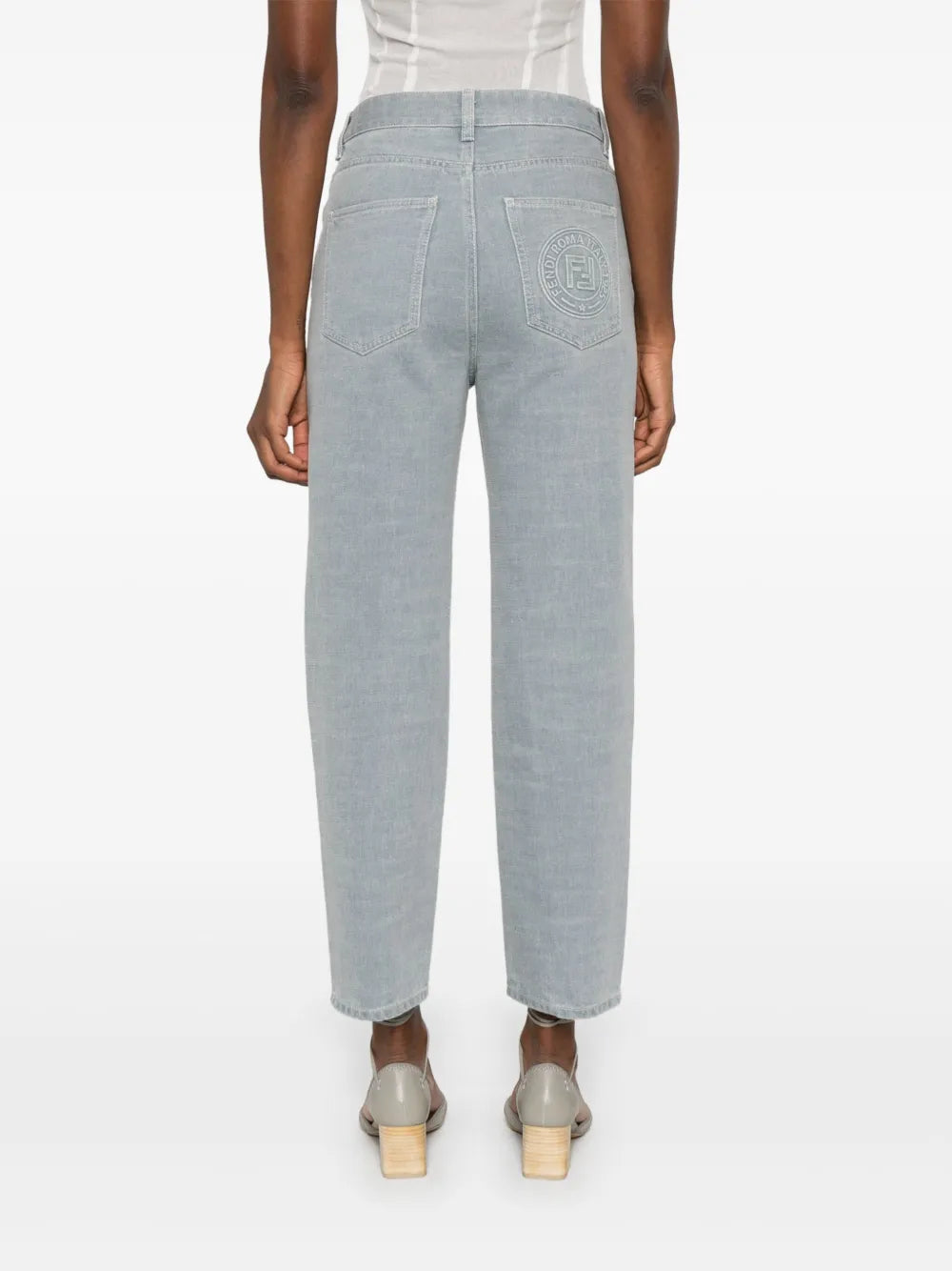 Pantaloni Pantaloni in Denim Fendi Grigio Femme