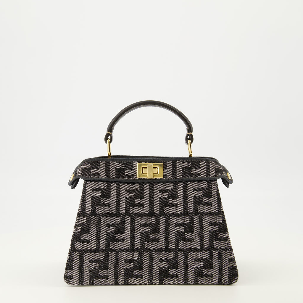 Image de l'article Sac Peekabbo nano en denim FF de la marque Fendi pour Femme - Saison Automne-Hiver 2025 - Vue de Dos