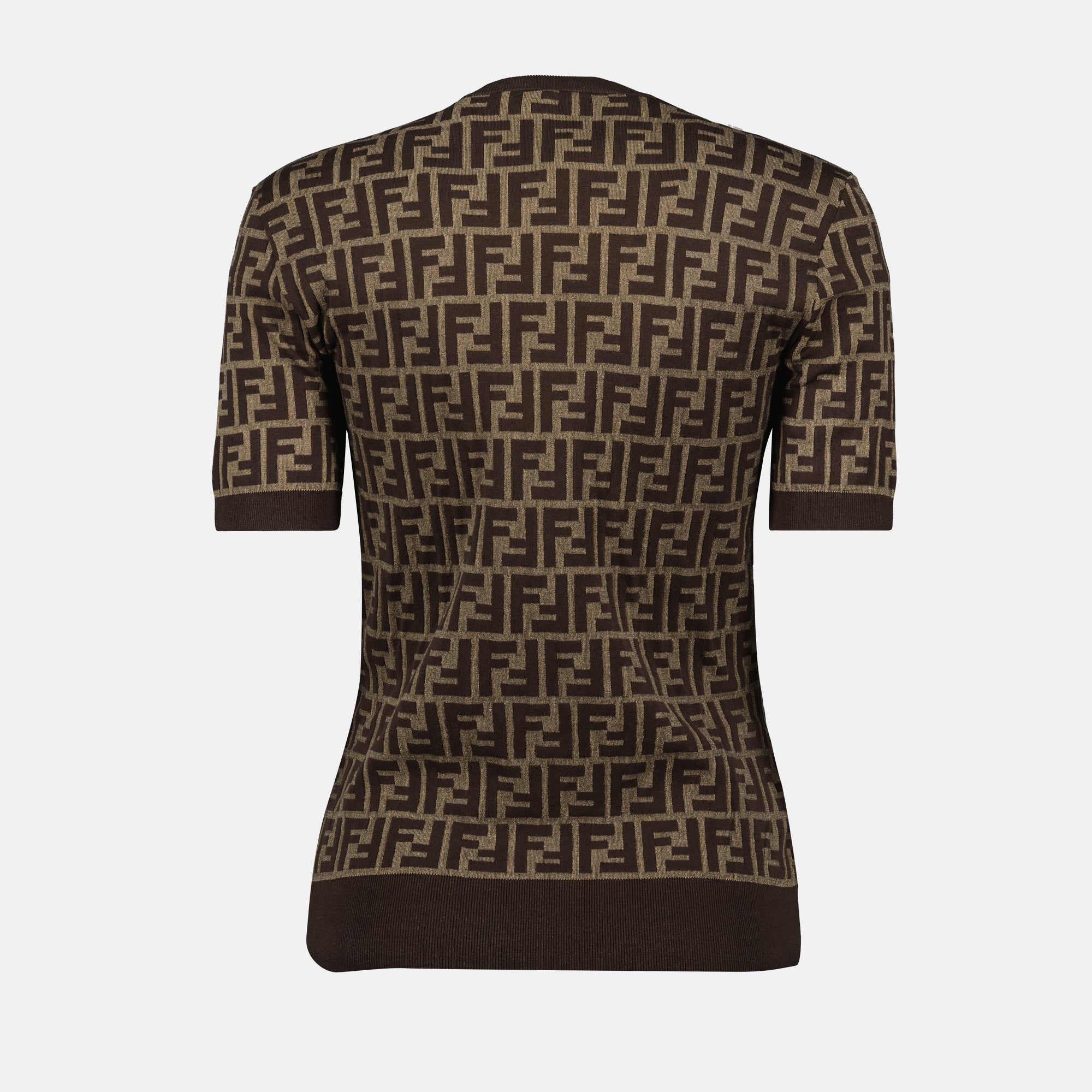 T-shirt Pullover in Cotone FF Fendi Marrone Femme