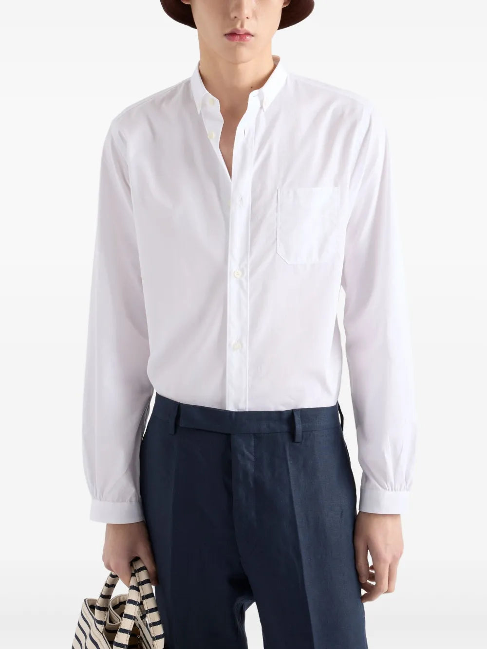 Shirts Cotton Shirt Prada White Homme