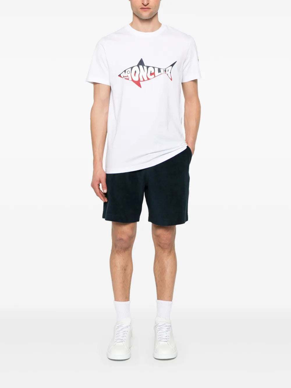 Shorts Short en coton éponge Moncler Bleu foncé Homme