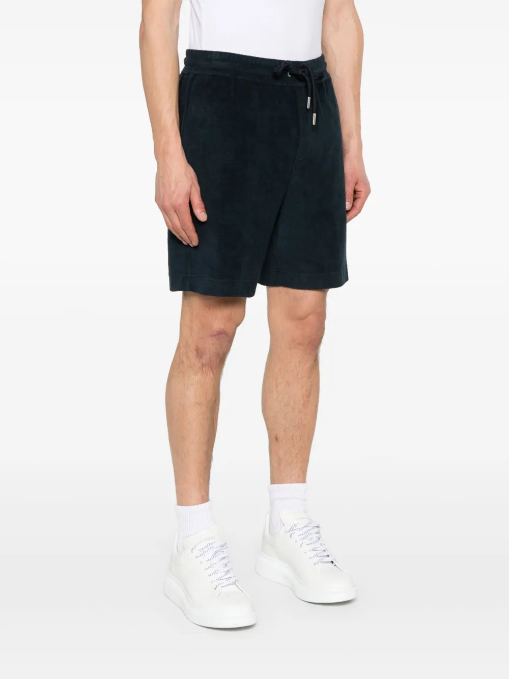 Shorts Short en coton éponge Moncler Bleu foncé Homme