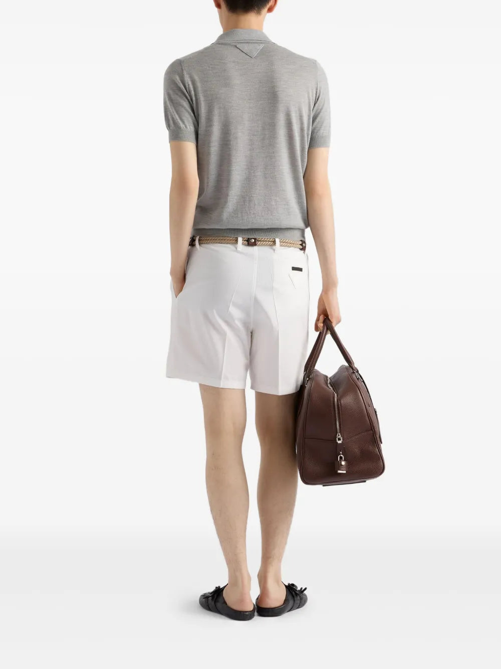 Image de l'article Polo en cachemire et soie de la marque Prada pour Homme - Saison Automne-Hiver 2025 - Vue détaillée_1