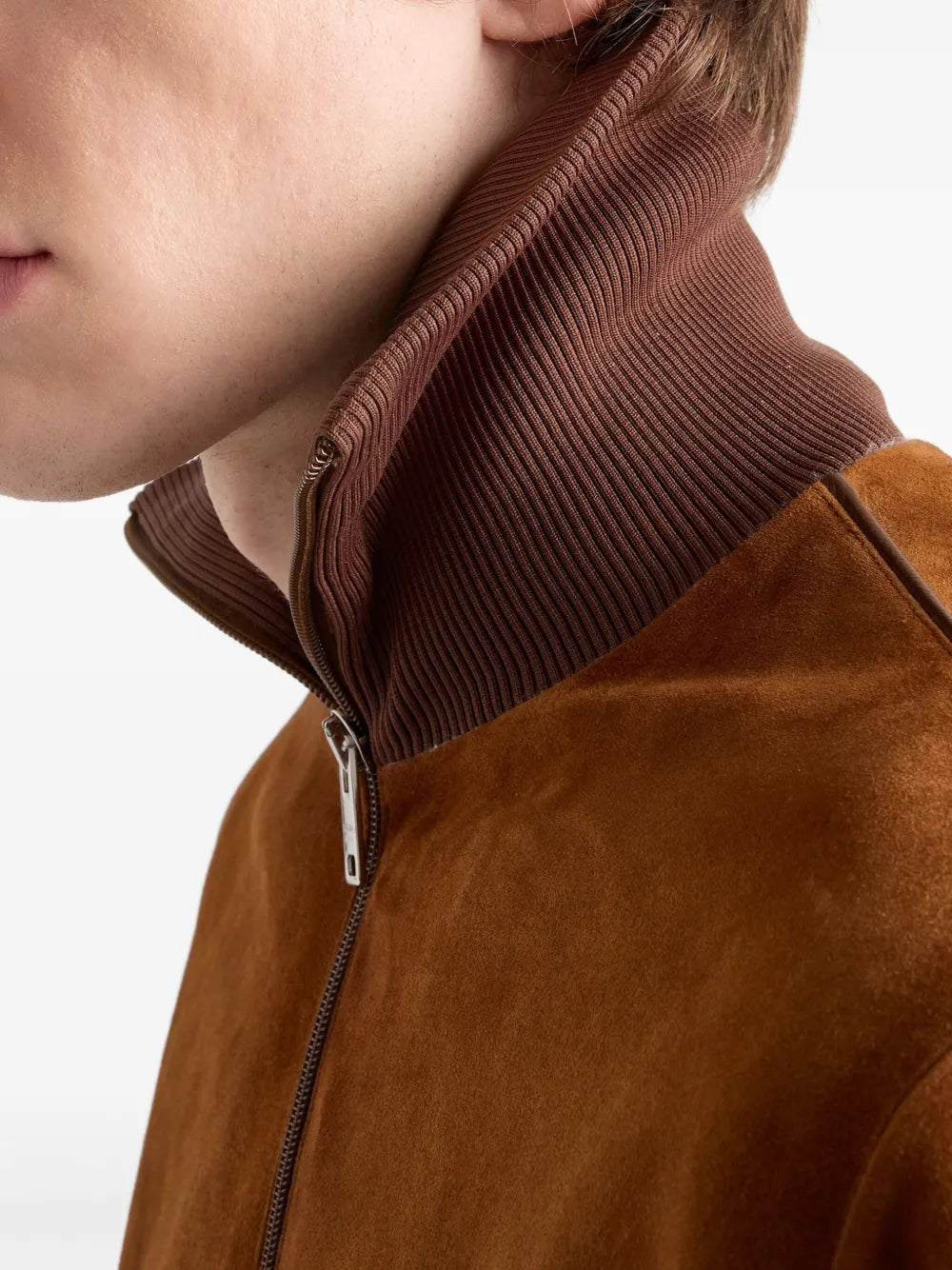 Manteaux Giacca in Vitello di Velluto Prada Marron Homme