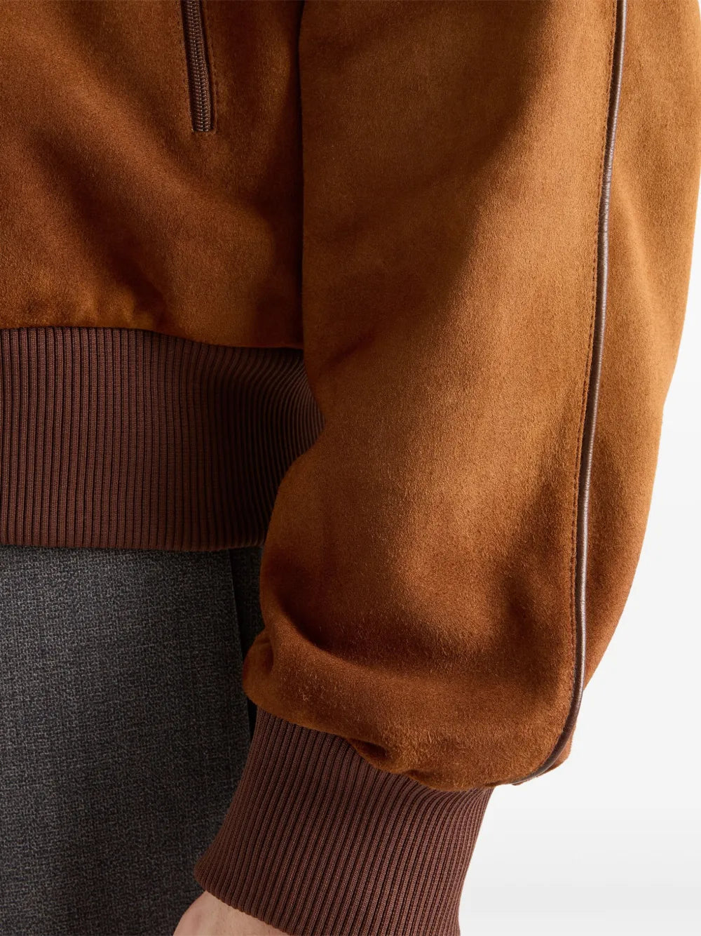 Manteaux Giacca in Vitello di Velluto Prada Marron Homme