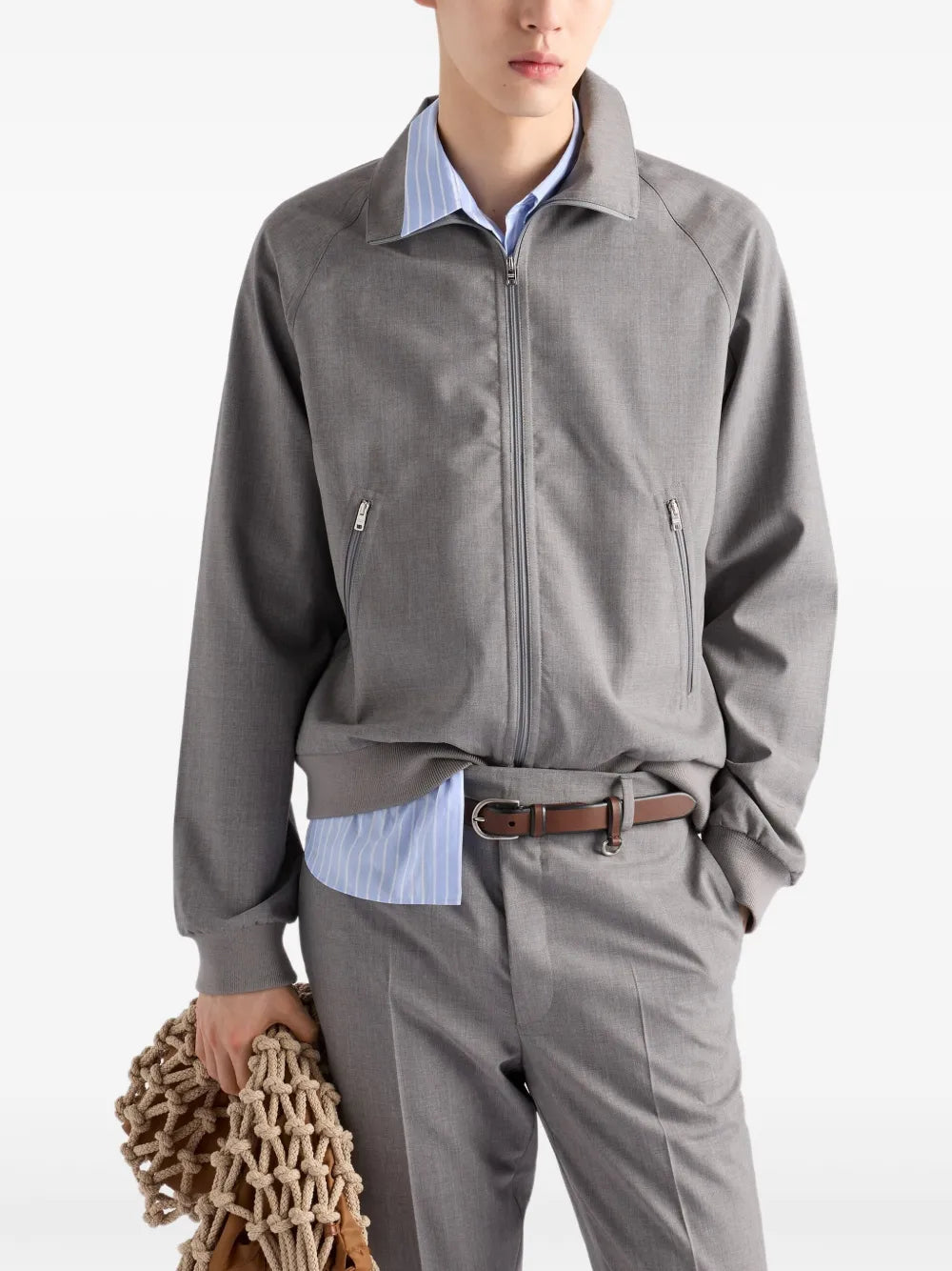 Giacche Giacca di Lana Prada Grigio Homme