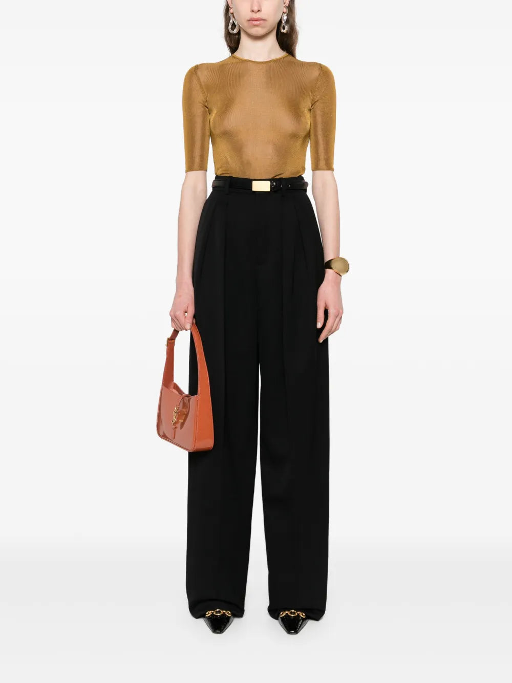 Pants Wool Trousers Saint Laurent Black Femme