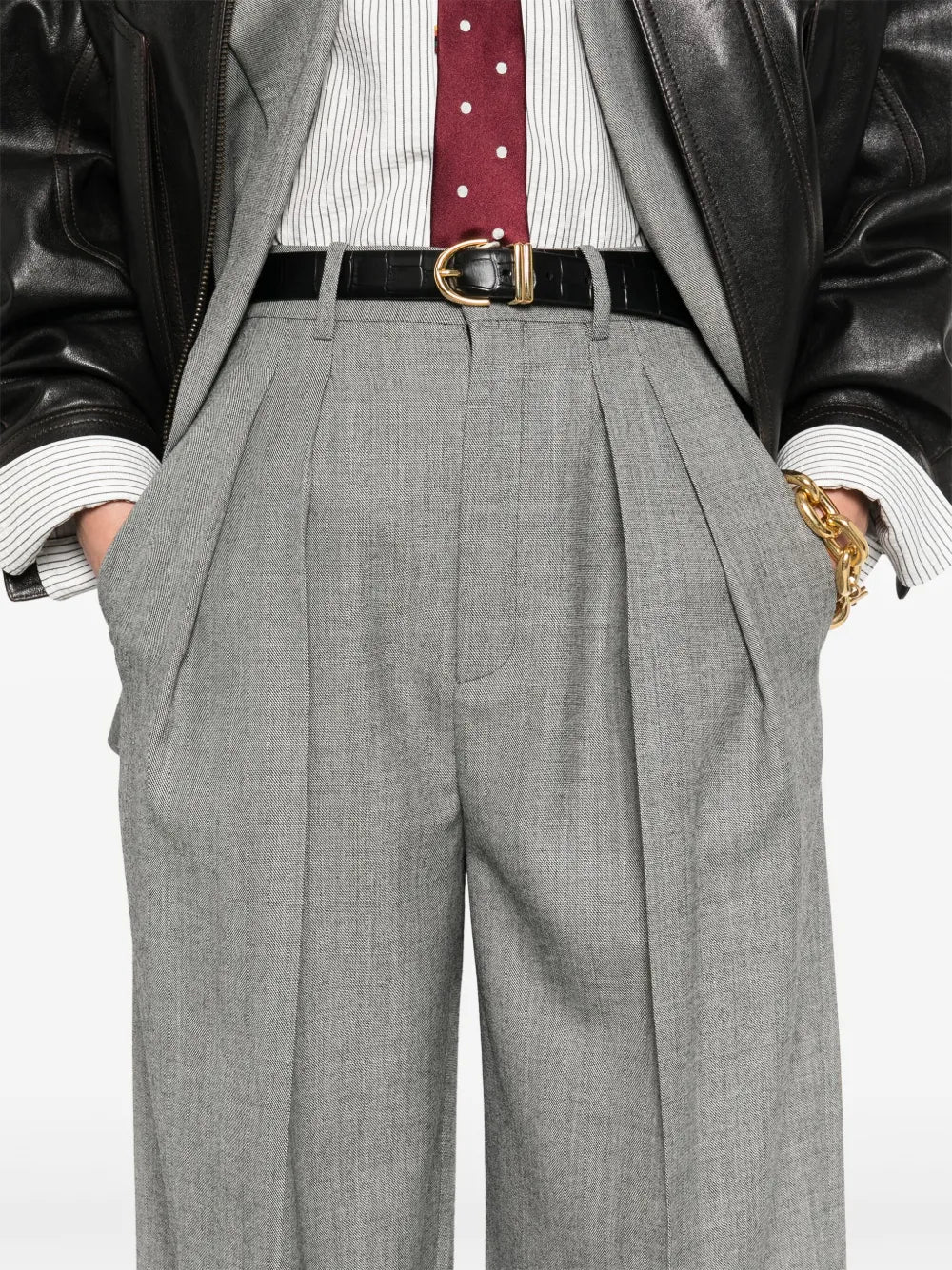 Pants Wool Pants Saint Laurent Gray Femme