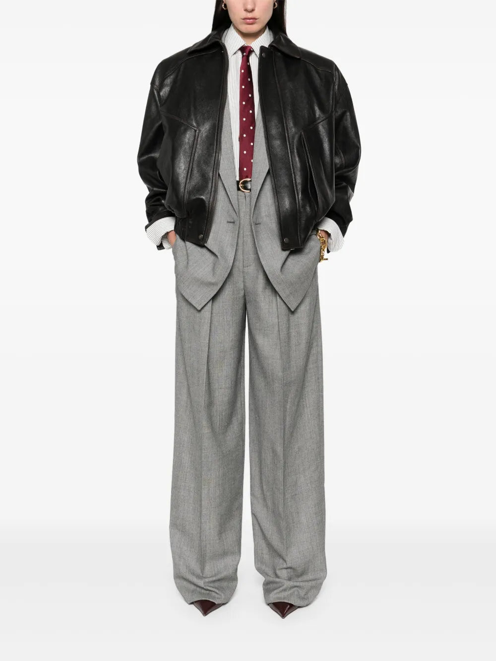 Pants Wool Pants Saint Laurent Gray Femme