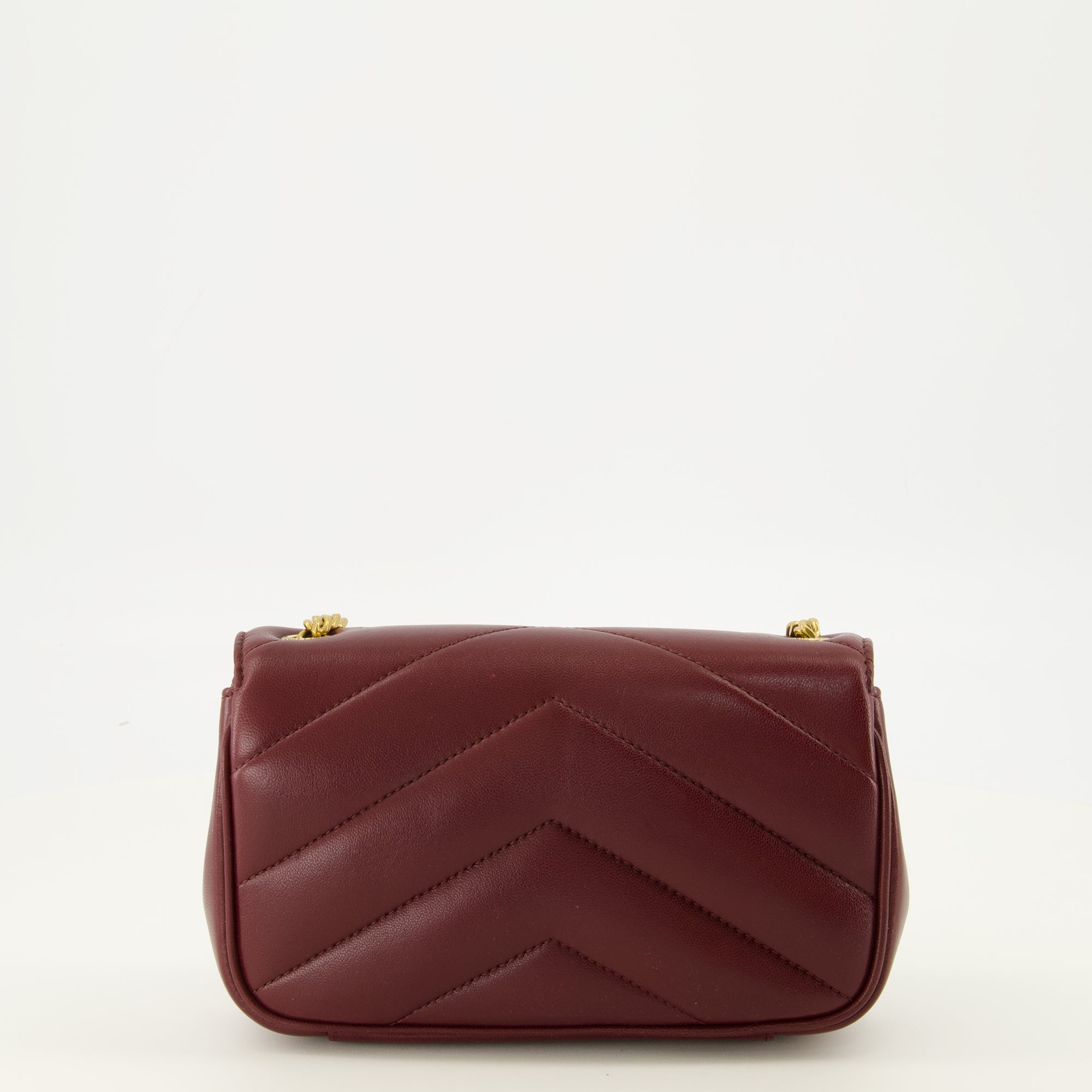 Sacs bandoulière Bolso Loulou mini en cuero burdeos Saint Laurent Bordeaux Femme
