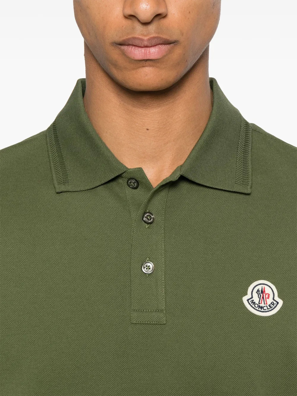 Polos Piqué Cotton Polo Moncler Green Men