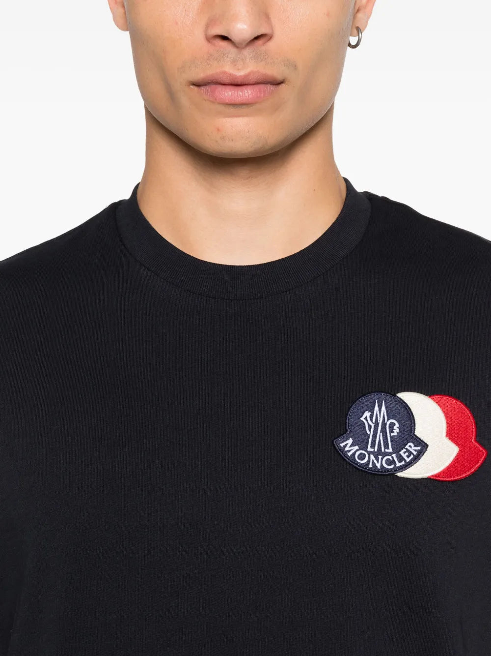 Image of the article Tri-color logo T-shirt by Moncler for Men - Autumn-Winter Season 2025 - Detailed View_4