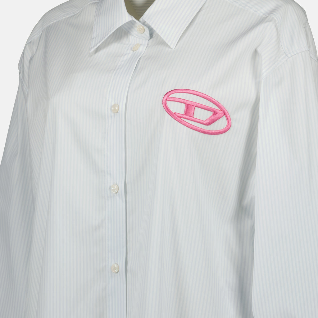 Abiti Abito Camicia D-Dalis a Strisce Diesel Blu Femme