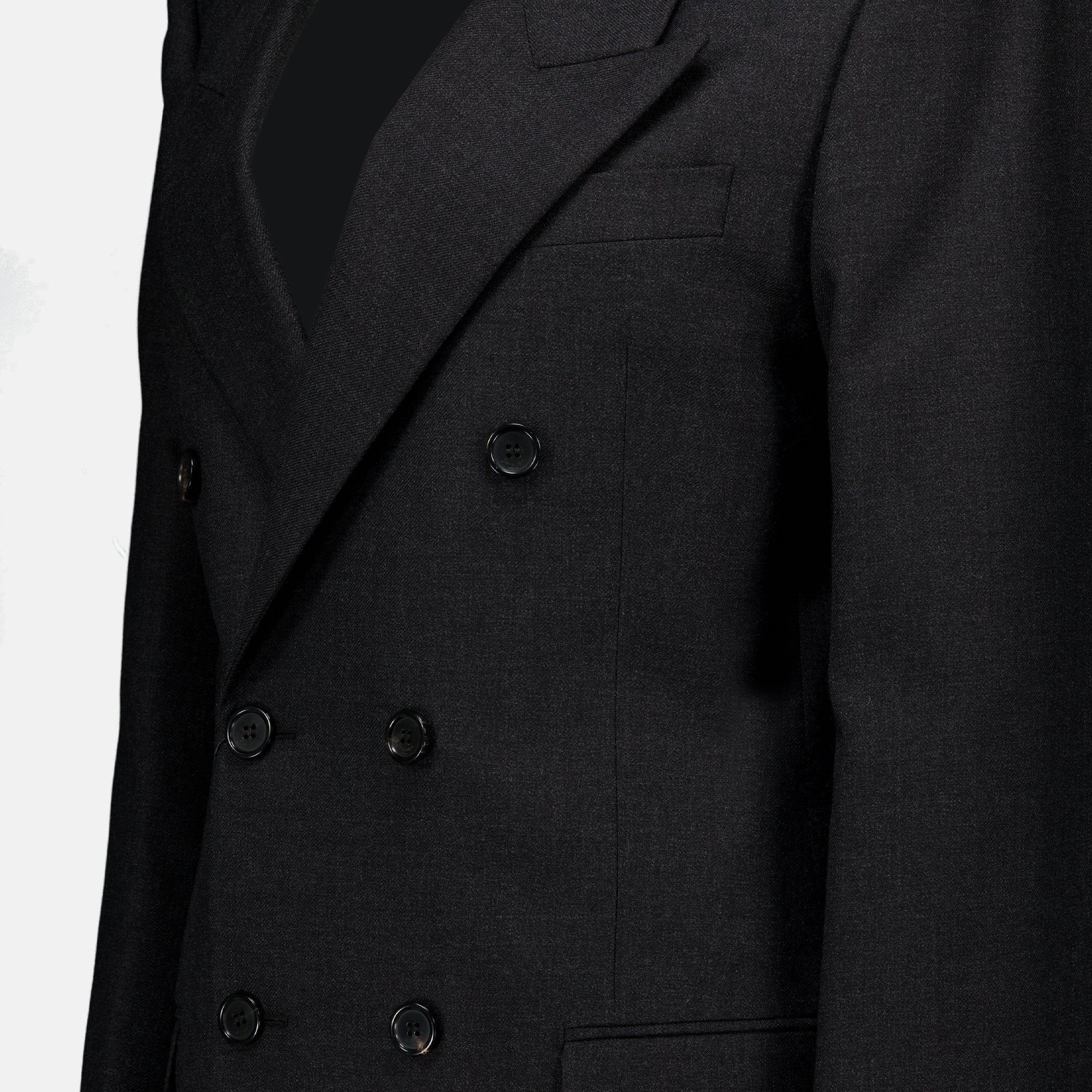 Vestes Schwarzer Woll-Blazer Saint Laurent Noir Homme