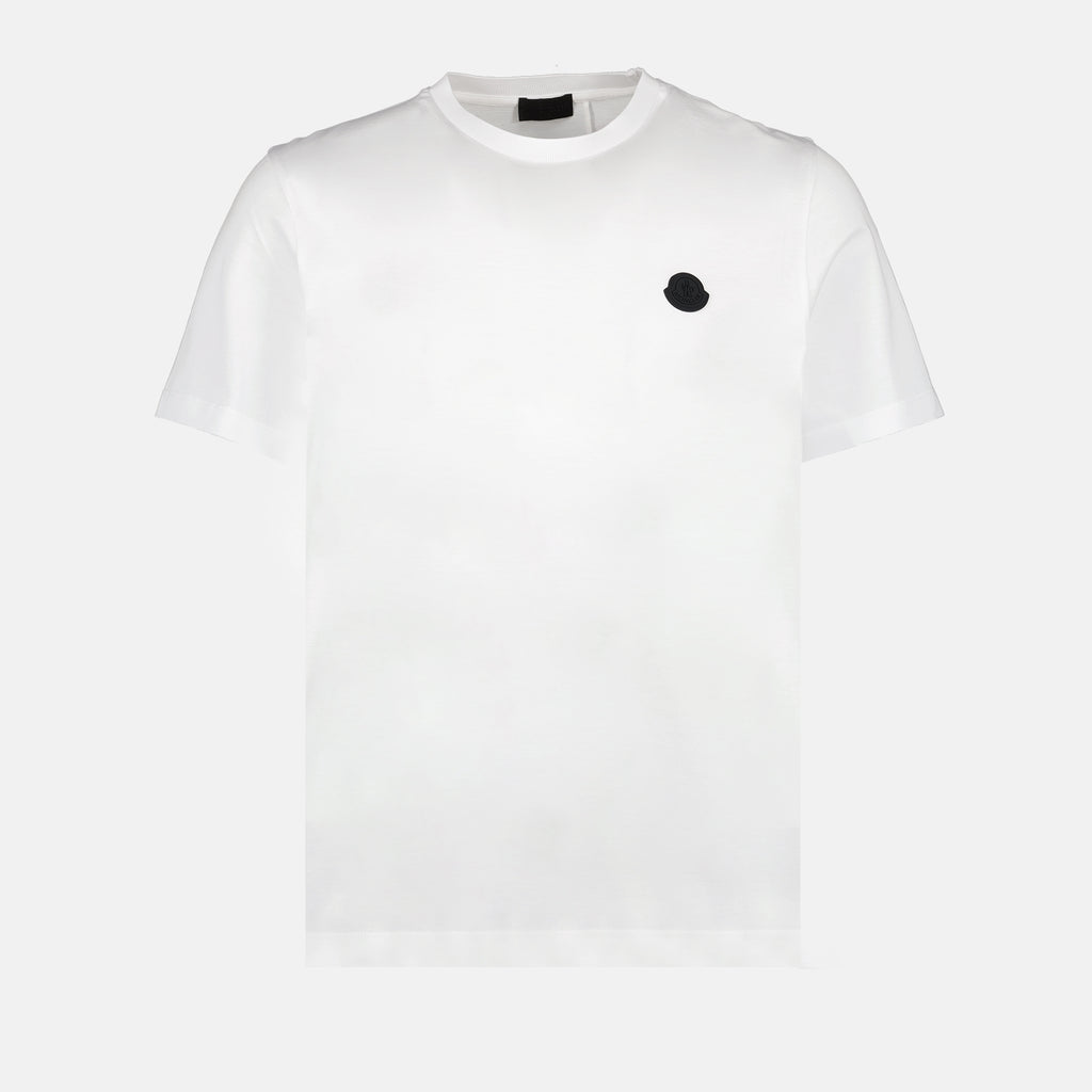 T-shirts T-shirt à logo vertcal Moncler Blanc Homme