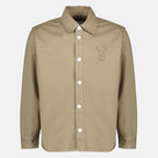 Image de l'article Surchemise beige en coton de la marque Ami PARIS pour Unisex - Saison Printemps-Été 2026 - Vue de Face