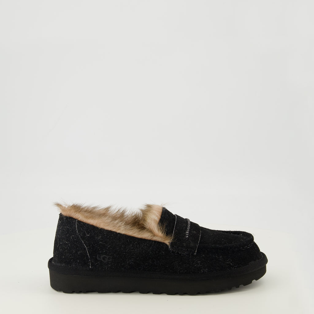 Image of the Ugg brand black Ellis loafers for Women - Spring-Summer 2026 - Right side view