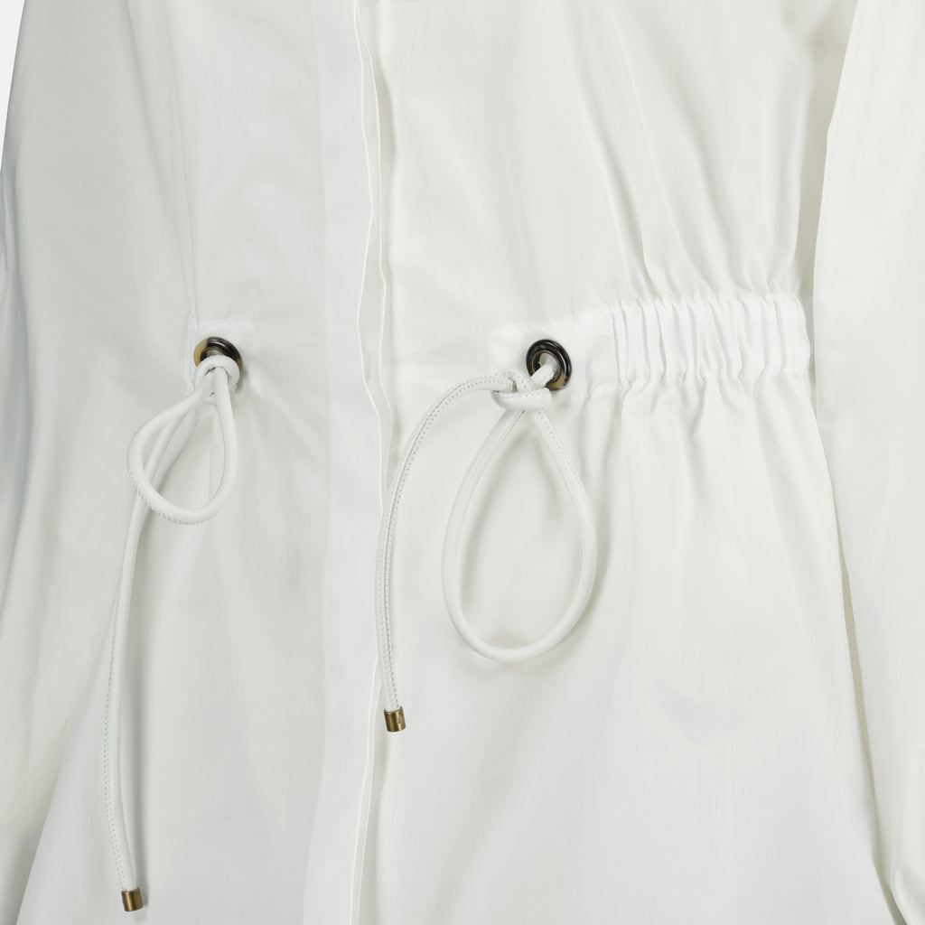 Max Mara의 여성용 흰색 면 포플린 셔츠 이미지 - 2026 봄-여름 시즌 - 상세 보기_1