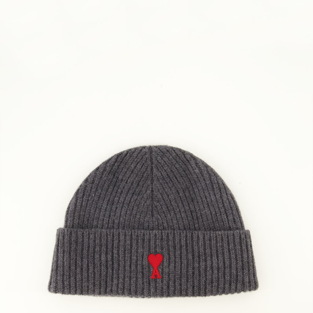 Chapeaux, casquettes et bonnets Gray wool beanie Ami PARIS Gris Unisexe