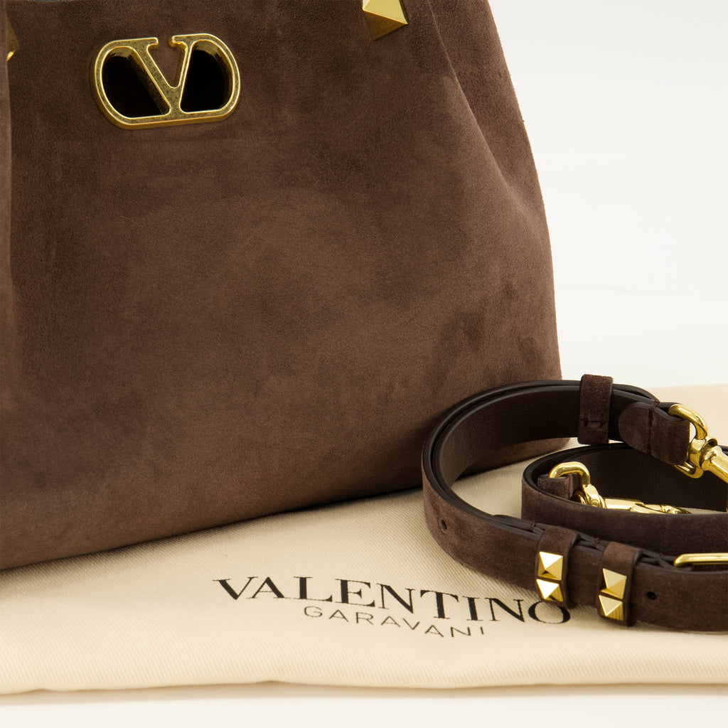 Sacs cabas Petit cabas en daim marron Valentino Garavani Marron Femme