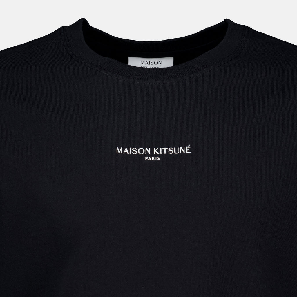 T-shirts Black Embroidered T-shirt Maison Kitsune Noir Homme