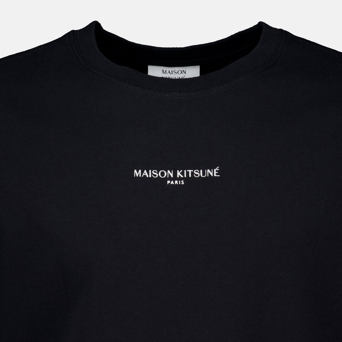T-shirts T-shirt brodé noir Maison Kitsune Noir Homme