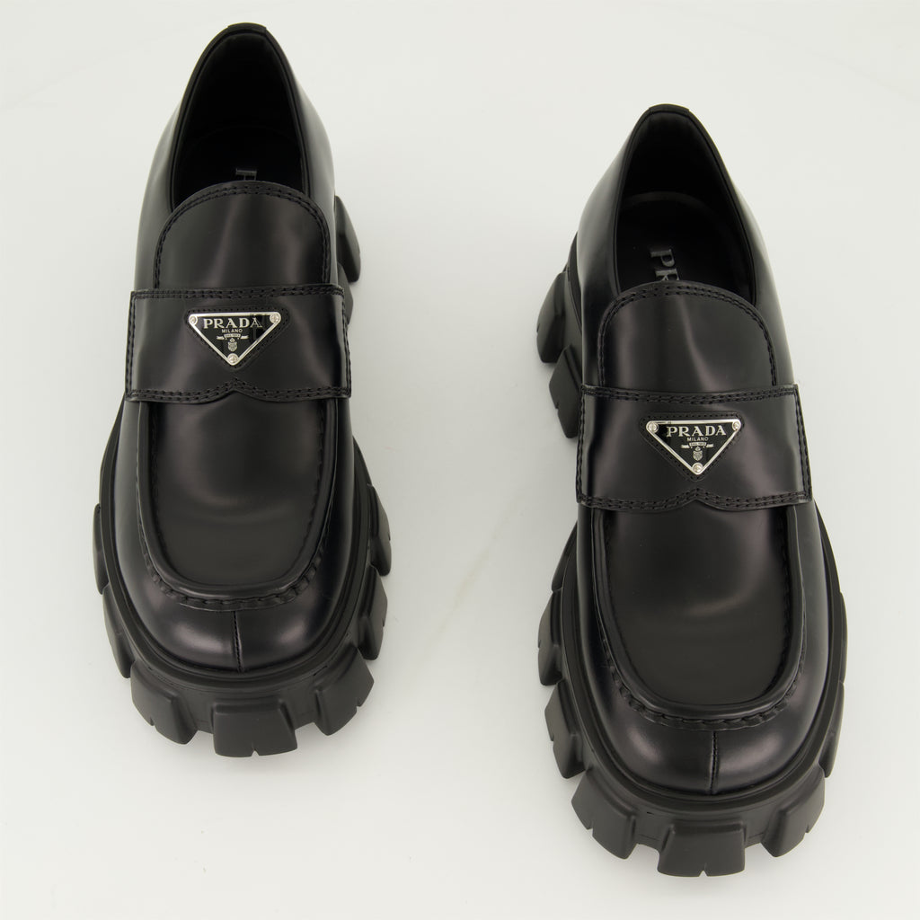 Loafer Mocassins Monolith Prada Schwarz Homme