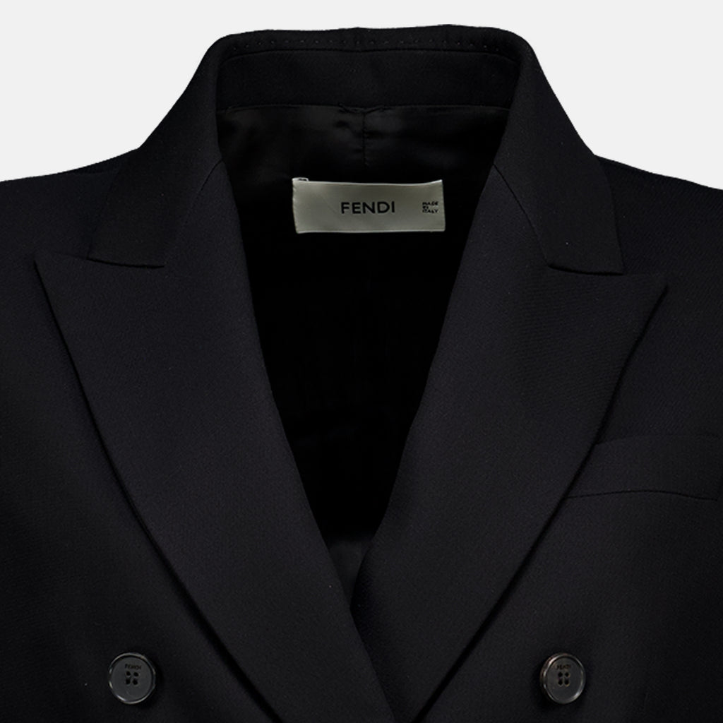 Robes Schwarzes Mantel-Kleid Fendi Noir Femme